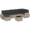 Image de vidaXL - 8-delige - Loungeset - met - kussens - poly - rattan - lichtgrijs