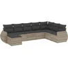 Image de vidaXL - 8-delige - Loungeset - met - kussens - poly - rattan - lichtgrijs