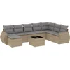 Image de vidaXL - 9-delige - Loungeset - met - kussens - poly - rattan - beige