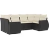 Image de vidaXL - 6-delige - Loungeset - met - kussens - poly - rattan - zwart