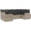 Image de vidaXL - 6-delige - Loungeset - met - kussens - poly - rattan - lichtgrijs