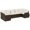 Image de vidaXL - 7-delige - Loungeset - met - kussens - poly - rattan - bruin