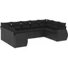 Image de vidaXL - 9-delige - Loungeset - met - kussens - poly - rattan - zwart
