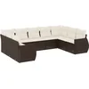 Image de vidaXL - 9-delige - Loungeset - met - kussens - poly - rattan - bruin