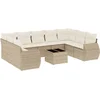 Image de vidaXL - 10-delige - Loungeset - met - kussens - poly - rattan - beige