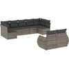 Image de vidaXL - 9-delige - Loungeset - met - kussens - poly - rattan - grijs