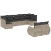 Image de vidaXL - 9-delige - Loungeset - met - kussens - poly - rattan - lichtgrijs