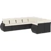 Image de vidaXL - 9-delige - Loungeset - met - kussens - poly - rattan - zwart