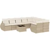 Image de vidaXL - 10-delige - Loungeset - met - kussens - poly - rattan - beige