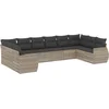 Image de vidaXL - 10-delige - Loungeset - met - kussens - poly - rattan - lichtgrijs