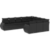 Image de vidaXL - 10-delige - Loungeset - met - kussens - poly - rattan - zwart