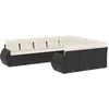 Image de vidaXL - 10-delige - Loungeset - met - kussens - poly - rattan - zwart