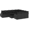 Image de vidaXL - 11-delige - Loungeset - met - kussens - poly - rattan - zwart