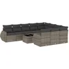 Image de vidaXL - 11-delige - Loungeset - met - kussens - poly - rattan - grijs