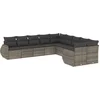 Image de vidaXL - 10-delige - Loungeset - met - kussens - poly - rattan - grijs