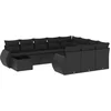Image de vidaXL - 11-delige - Loungeset - met - kussens - poly - rattan - zwart