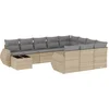 Image de vidaXL - 11-delige - Tuinset - met - kussens - poly - rattan - beige
