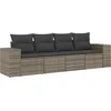Image de vidaXL - 4-delige - Loungeset - met - kussens - poly - rattan - grijs