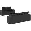 Image de vidaXL - 6-delige - Loungeset - met - kussens - poly - rattan - zwart