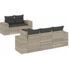 Image de vidaXL - 6-delige - Loungeset - met - kussens - poly - rattan - lichtgrijs