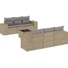 Image de vidaXL - 7-delige - Loungeset - met - kussens - poly - rattan - beige