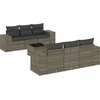 Image de vidaXL - 7-delige - Loungeset - met - kussens - poly - rattan - grijs