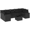 Image de vidaXL - 8-delige - Loungeset - met - kussens - poly - rattan - zwart