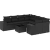 Image de vidaXL - 9-delige - Loungeset - met - kussens - poly - rattan - zwart
