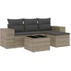 Image de vidaXL - 5-delige - Loungeset - met - kussens - poly - rattan - grijs