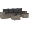 Image de vidaXL - 6-delige - Loungeset - met - kussens - poly - rattan - grijs