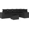 Image de vidaXL - 6-delige - Loungeset - met - kussens - poly - rattan - zwart