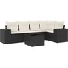Image de vidaXL - 6-delige - Loungeset - met - kussens - poly - rattan - zwart