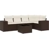 Image de vidaXL - 6-delige - Loungeset - met - kussens - poly - rattan - bruin