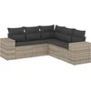 Image de vidaXL - 5-delige - Loungeset - met - kussens - poly - rattan - lichtgrijs