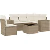 Image de vidaXL - 6-delige - Loungeset - met - kussens - poly - rattan - beige