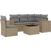 Image de vidaXL - 6-delige - Loungeset - met - kussens - poly - rattan - beige