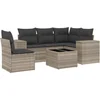 Image de vidaXL - 6-delige - Loungeset - met - kussens - poly - rattan - lichtgrijs