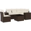 Image de vidaXL - 6-delige - Loungeset - met - kussens - poly - rattan - bruin
