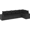 Image de vidaXL - 6-delige - Loungeset - met - kussens - poly - rattan - zwart