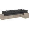 Image de vidaXL - 6-delige - Loungeset - met - kussens - poly - rattan - lichtgrijs