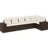 Image de vidaXL - 6-delige - Loungeset - met - kussens - poly - rattan - bruin