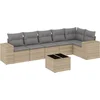 Image de vidaXL - 7-delige - Loungeset - met - kussens - poly - rattan - beige