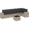 Image de vidaXL - 7-delige - Loungeset - met - kussens - poly - rattan - lichtgrijs