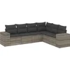 Image de vidaXL - 6-delige - Loungeset - met - kussens - poly - rattan - lichtgrijs