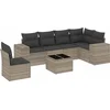 Image de vidaXL - 7-delige - Loungeset - met - kussens - poly - rattan - lichtgrijs
