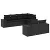 Image de vidaXL - 7-delige - Loungeset - met - kussens - poly - rattan - zwart