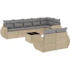 Image de vidaXL - 9-delige - Loungeset - met - kussens - poly - rattan - beige