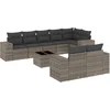 Image de vidaXL - 9-delige - Loungeset - met - kussens - poly - rattan - grijs