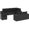 Image de vidaXL - 8-delige - Loungeset - met - kussens - poly - rattan - zwart