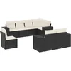 Image de vidaXL - 8-delige - Loungeset - met - kussens - poly - rattan - zwart